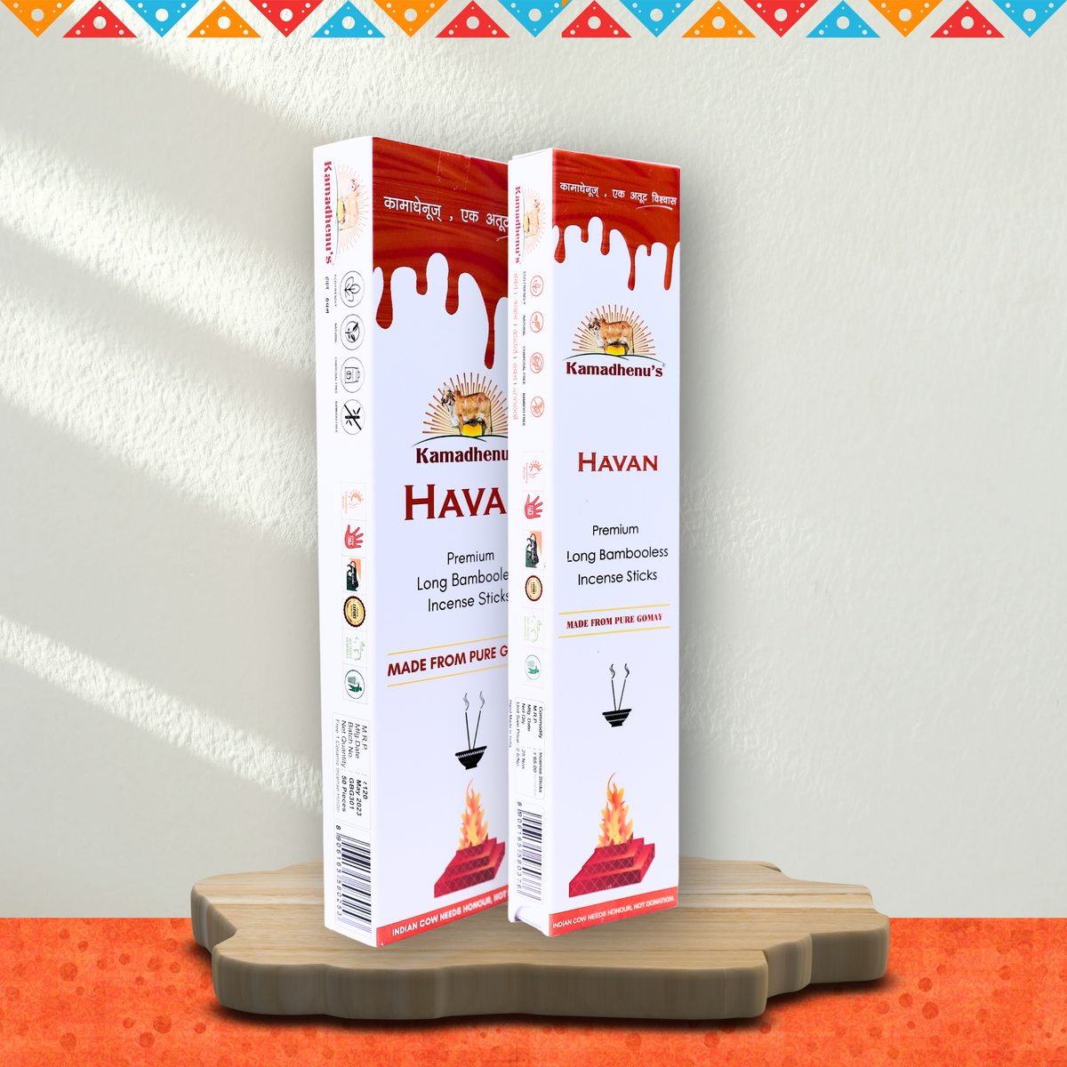 Kamadhenu's Havan Premium Long Bambooless Incense Sticks