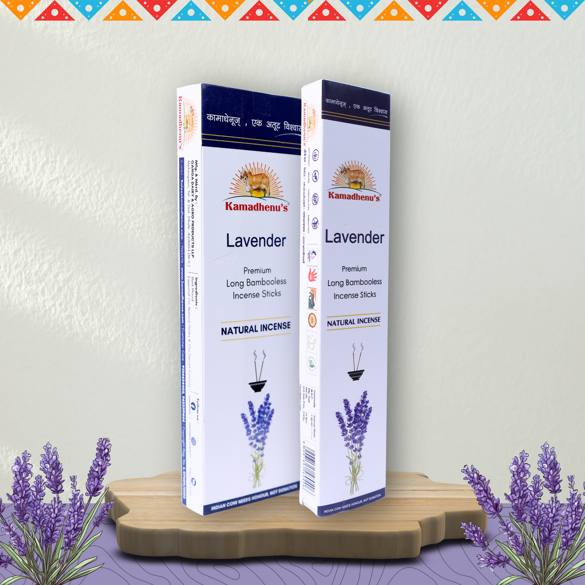 Kamadhenu's Lavender Premium Long Bambooless Incense Sticks