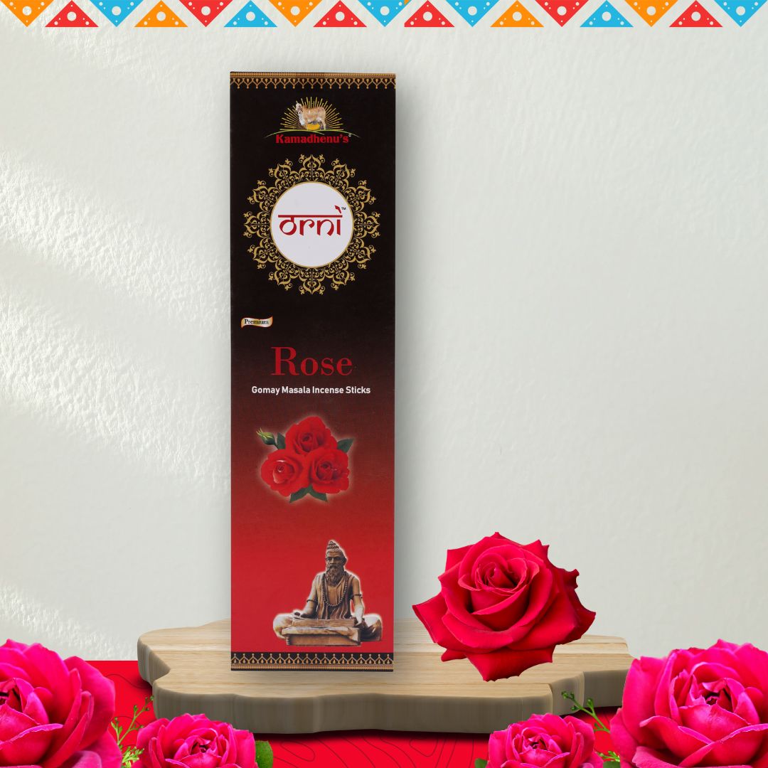 Orni Premium Rose Pure Desi Gomay Masala Agarbatti