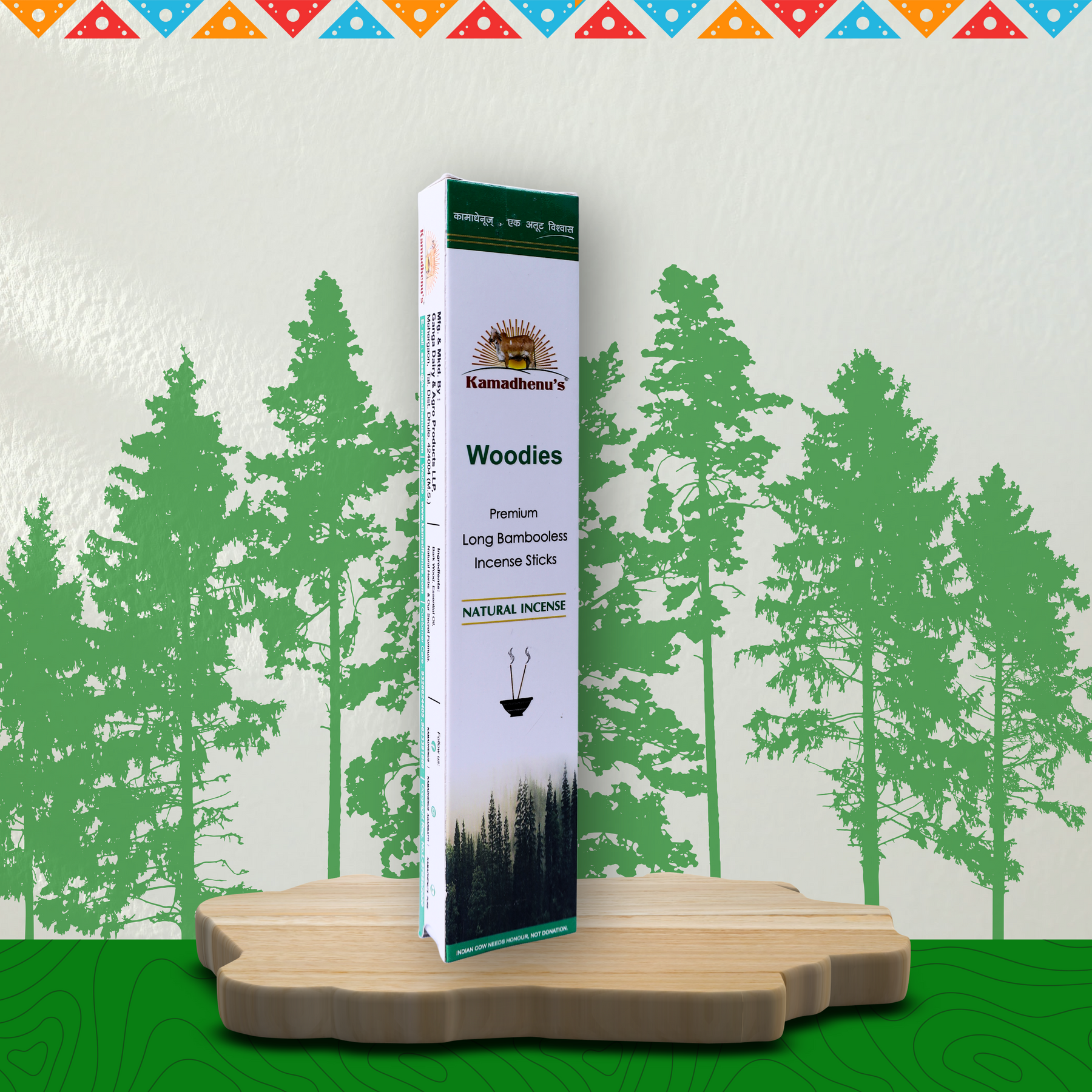 Kamadhenu's Woodies Premium Long Bambooless Incense Sticks